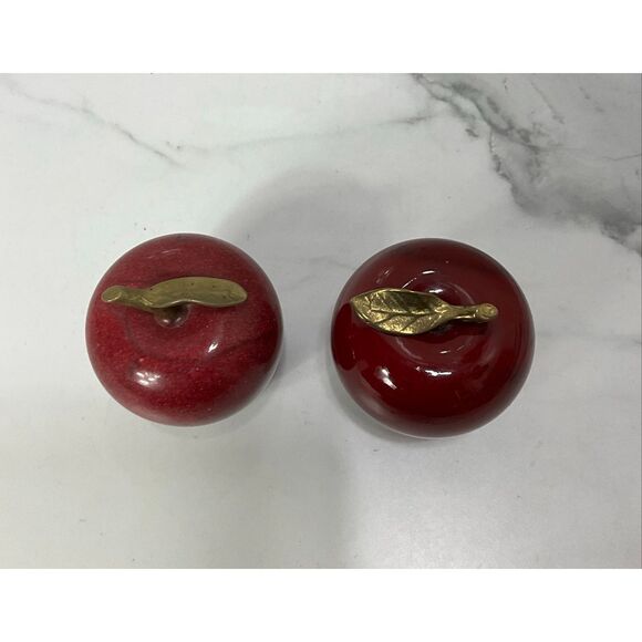 VINTAGE Marble Apples Set of 2 - Picture 2 of 4